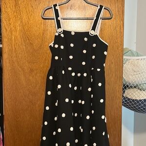 Unique Vintage Black and White Polka Dot Midi Dress
